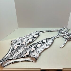 Sexy Snakeskin Print One Piece